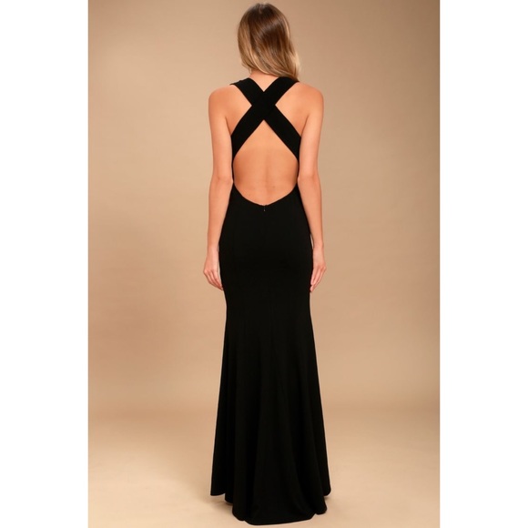 lulus heaven and earth black maxi dress